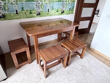 Кухонные столы: Кухонный гарнитур, Б/у, цвет - Коричневый, Дерево — 2