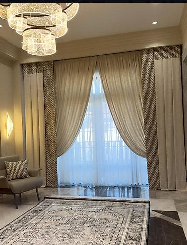 занавески шторы: Комплект штор, С тюлем в комплекте, Готовое изделие, Для зала — 1