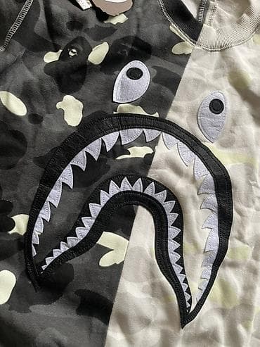 Толстовки: Свитшот A Bathing Ape (BAPE) Shark Camo Split - Оригинальный дизайн — 3