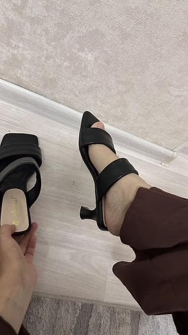 кийит: Женские мюли на каблуке - Цвет: черный - Размер: 38 (маркировка на — 4