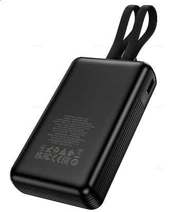 mac safe: Внешний аккумулятор Hoco (черный) - Встроенные два кабеля: USB‑C и — 3