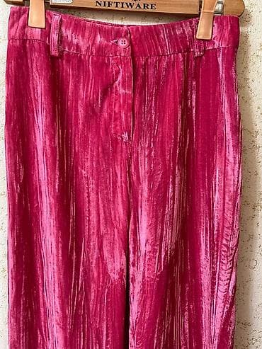 lining wade: Бархатные широкие брюки Dixie - Цвет: насыщенный малиново-розовый - — 3