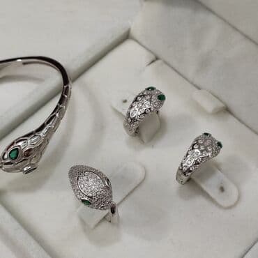 эксклюзивные свадебные пригласительные: Набор украшений, Проба 925, Женские, Новый — 12