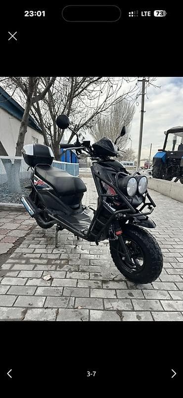 bid e2: Скутер Dongfang (черный) – городской/полунедорожный скутер с мощной — 2