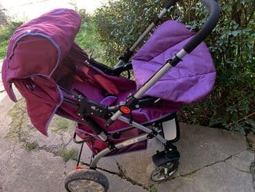 бу коляски для новорожденных: Коляска, цвет - Фиолетовый, Б/у — 6
