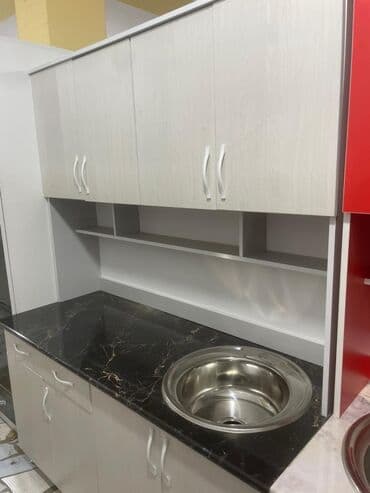 кухонный бувет: Кухонный гарнитур, Новый, цвет - Белый, ДСП, Бесплатная доставка — 14