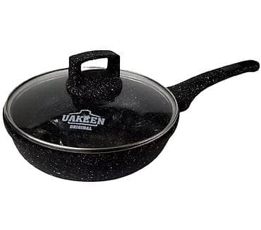 жареные мороженое: Сковорода глубокая Uakeen Forged Granite Deep Frypan с крышкой - — 1