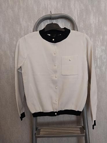 короткий кардиган: Рубашка, цвет - Белый, Новый — 1