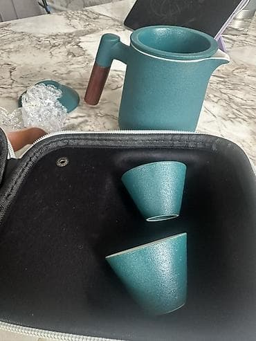 Посуда: Портативный чайный набор в кейсе - Компактный заварочный чайник с — 1