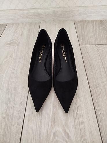 Классические замшевые лодочки на низком каблуке kitten heel. - Цвет — 4