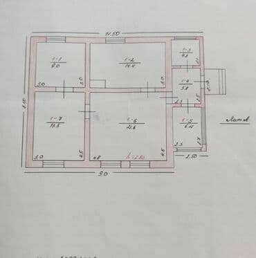 ихлас дом: Үй, 75 кв. м, 4 бөлмө, Менчик ээси, Эски ремонт — 32