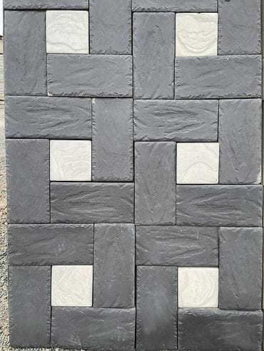 Тротуарная плитка «Кирпичики», двухцветная (графит/светло‑серый) - — 1
