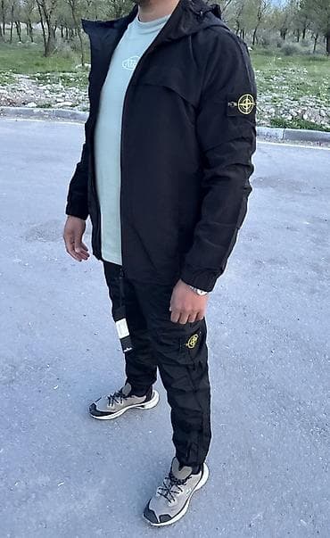 Мужской комплект Stone Island: легкая ветровка + брюки карго - Цвет