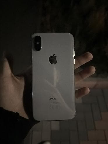 Уюлдук телефондор жана аксессуарлар: IPhone X, Колдонулган, 64 ГБ, Күмүш, 100 % — 2