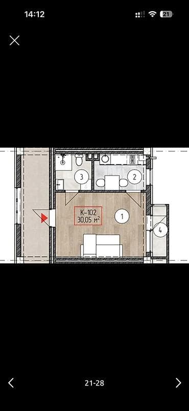 квартиру под псо: 1 комната, 30 м², Индивидуалка, 1 этаж, Готовая ПСО (под самоотделку) — 10