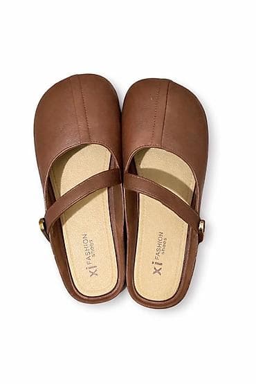 Женские сабо/балетки с ремешком Mary Jane - Цвет: коричневый (теплый