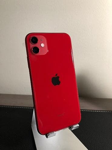IPhone 11, Б/у, 64 ГБ, Красный, Чехол, 100 %