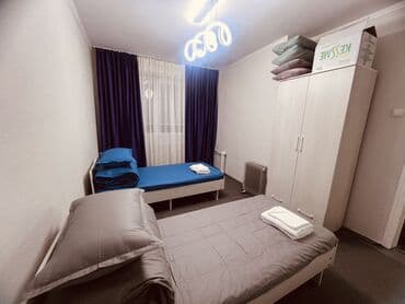 бишкек аренда квартир: 2 комнаты, Душевая кабина, Постельное белье, Парковка — 1