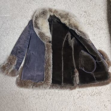 детские шапки с помпонами из натурального меха: Теплая зимняя дубленка. Натуральный мех. Размер 48-50 — 2