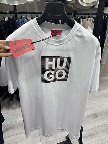 Мужская футболка, M, L, 2XL, Hugo Boss, Новый, цвет - Белый, Самовывоз