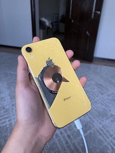 iphone дисплей: IPhone Xr, Б/у, 128 ГБ, Желтый, Защитное стекло, 77 % — 1