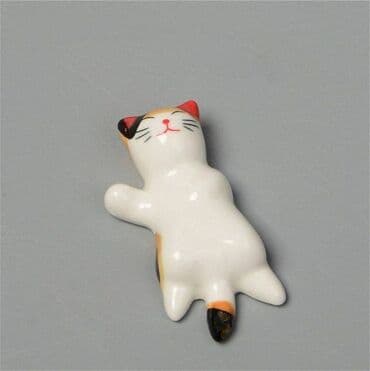 маленький чайник: Керамическая подставка для столовых приборов (изображение кошки) - — 3