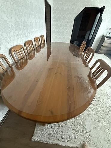 small table: Стол и стул для зала, Б/у, цвет - Коричневый — 3