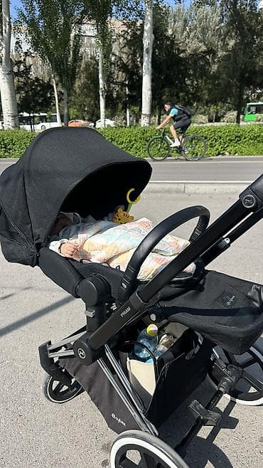 коляскалар: Коляска, Cybex, цвет - Черный, Б/у, Самовывоз, Бесплатная доставка — 1