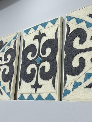 панно из войлока: Настенное интерьерное панно из войлока - Комплект из 3 модулей — 2