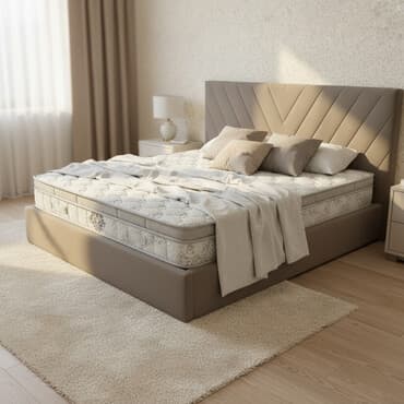 Двуспальная кровать, Новый, С матрасом, длина - 200 см