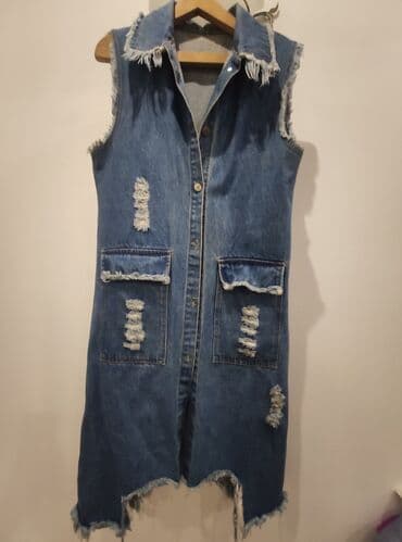 штапель узбекский фасоны платьев для дома: Другие жилеты XL, цвет - Голубой — 2