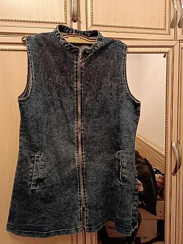 рестоврация одежды: Джинсовая желетка носили очень мало, размер 48-50смотриться классно в — 1