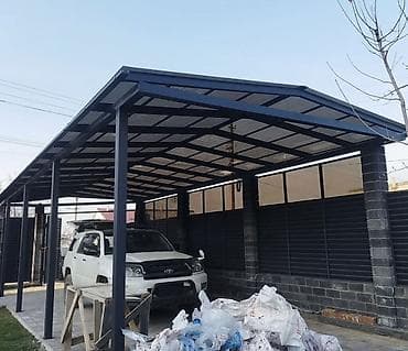 металические гаражи: Навес, Арочный, Металл, Профнастил, Установка — 1