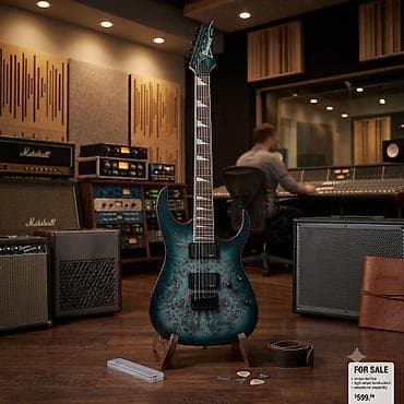 Музыкальные инструменты: Продаю Электрогитару Ibanez GRG 121 PAR-KBF Вместе с комбо усилителем — 1