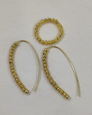 самые красивые свадебные платья в мире: Серебряный комплект Дорика Серебро напыление жёлтое золото 925 пробы — 1