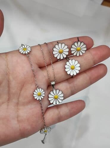 набор пандора: Серебряный Набор " Ромашка" Набор+ Цепочка+ Браслет Серебро 925 — 3