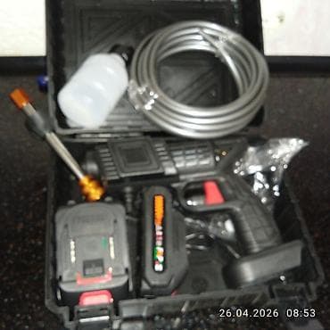 литионные батарейки: Аккумуляторная мини-мойка высокого давления в кейсе Компактная — 1