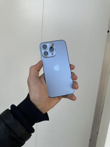 бу телефоны ош: IPhone 13 Pro, Б/у, 128 ГБ, Sierra Blue, Зарядное устройство, Защитное стекло, Чехол, 77 % — 1