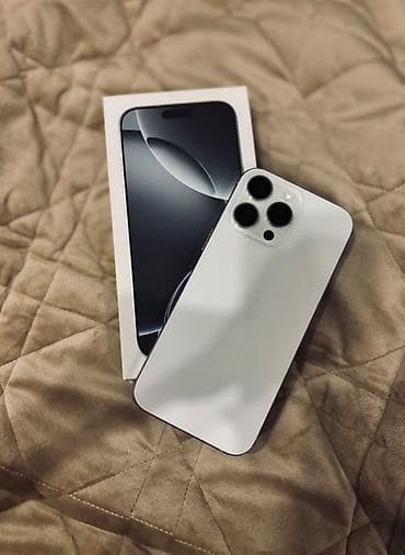 cs max: IPhone 16 Pro Max, Б/у, 256 ГБ, Белый, Коробка, 92 % — 1