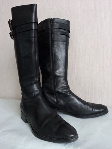 сапоги из натурального меха и кожи: Сапожки деми женские кожаные на молнии. Высота 44 см, объем 38 см — 2