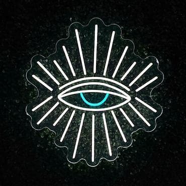 неоновые лента: Неоновая LED‑вывеска «Глаз» с лучами - Дизайн: стилизованный глаз с — 1