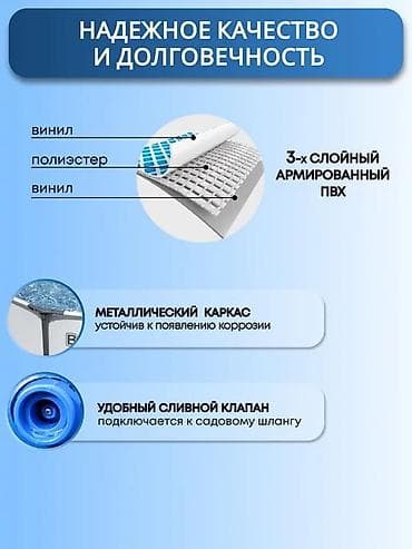 Спорт жана эс алуу: Каркасный бассейн Bestway Steel Pro MAX - Тип: наземный каркасный — 3