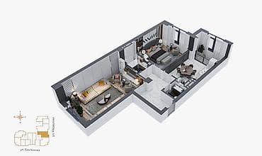 2 комнаты, 80 м², 10 этаж — 2