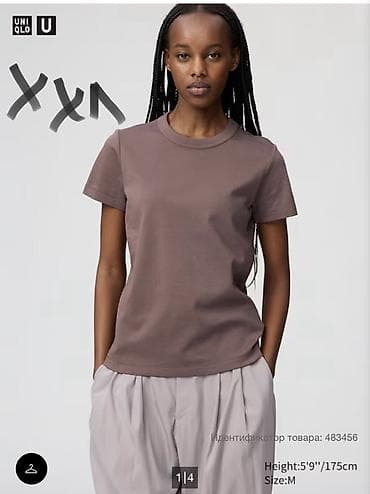 Футболка, Классическая модель, Uniqlo, Хлопок, L, XL, 2XL — 1