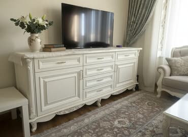 шкаф не дорого: Тумба и подставка для телевизора, Напольная, МДФ, цвет - Бежевый — 1