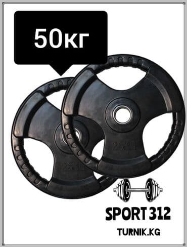 брусья и турник для дома: Штанга, блины, веса. Комплект: 2 блина по 25кг Общий вес: 50кг Цена — 1