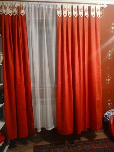 кожанный тряпка: Комплект штор, Хлопок, С вышивкой, Готовое изделие, Для зала — 4