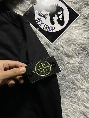 Толстовки: Толстовка Stone Island с капюшоном, на молнии. - Цвет: черный - — 3