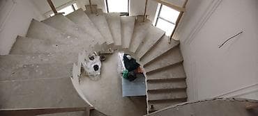 шкаф для дома и офиса: Бетонная лестница Для дома, Форма лестницы: Много-маршевая — 3