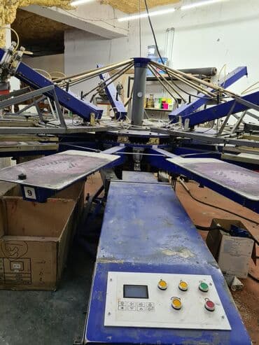 печать на футболках оборудование купить: Трафаретный автомат, турецкий 6 печатных головок, 10 столов, 1 промеж — 3